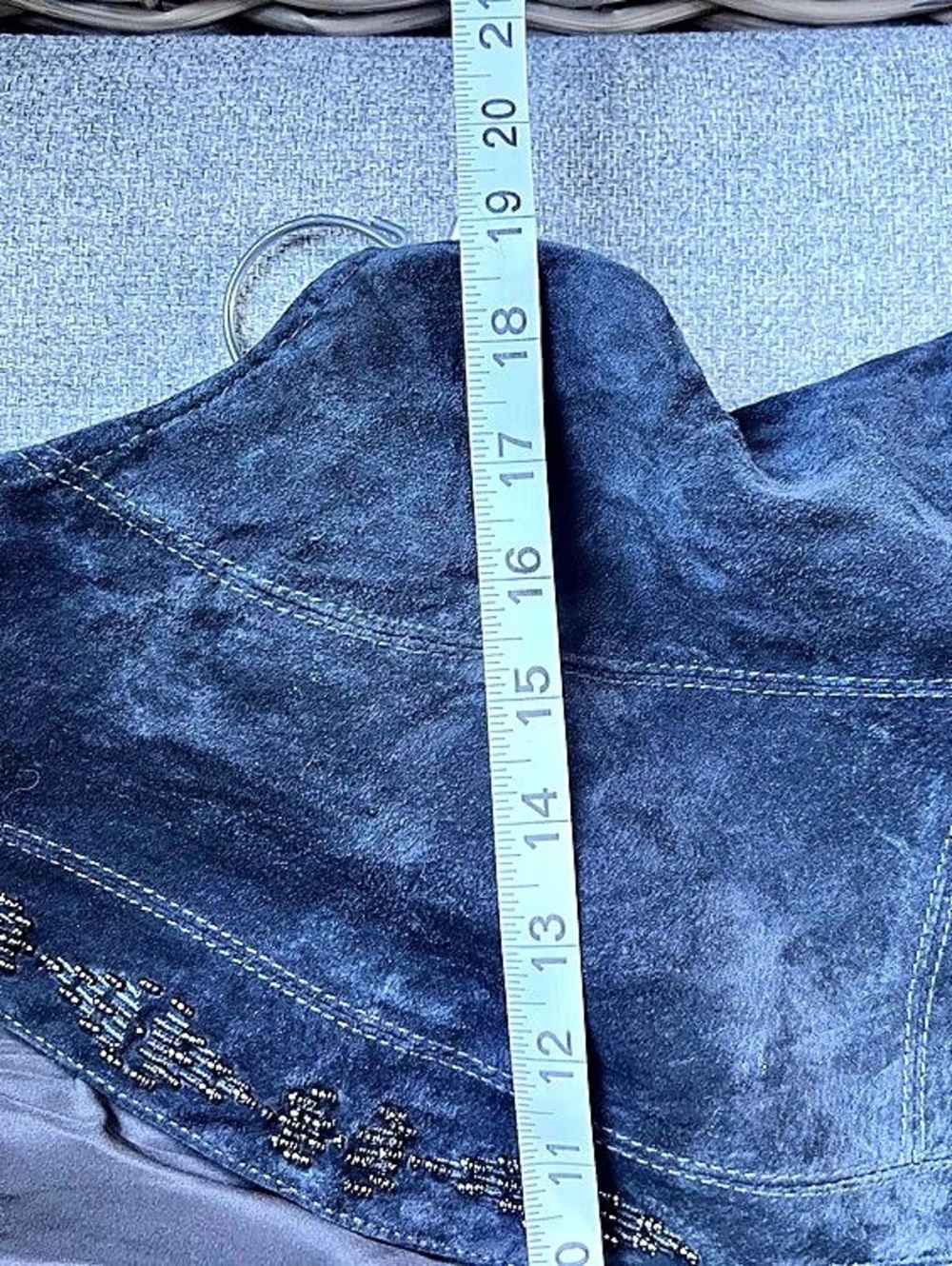 Pendleton 100% Leather 55Women’s Blue/Black Embroidered Vest - Picture 5 of 5